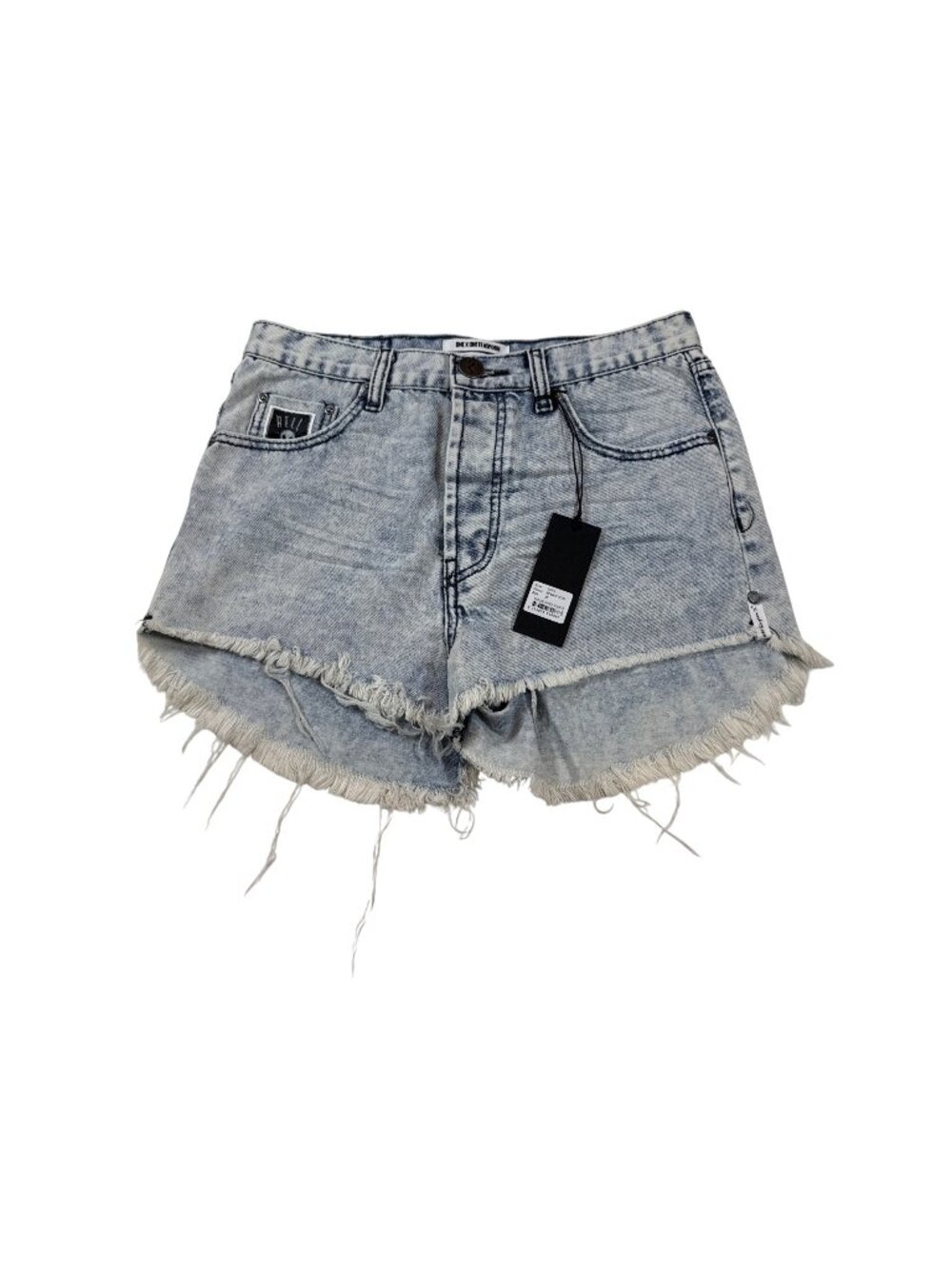 NWT One Teaspoon Womens Rocky Acid Frayed Denim Shorts Size 25 (H1013)